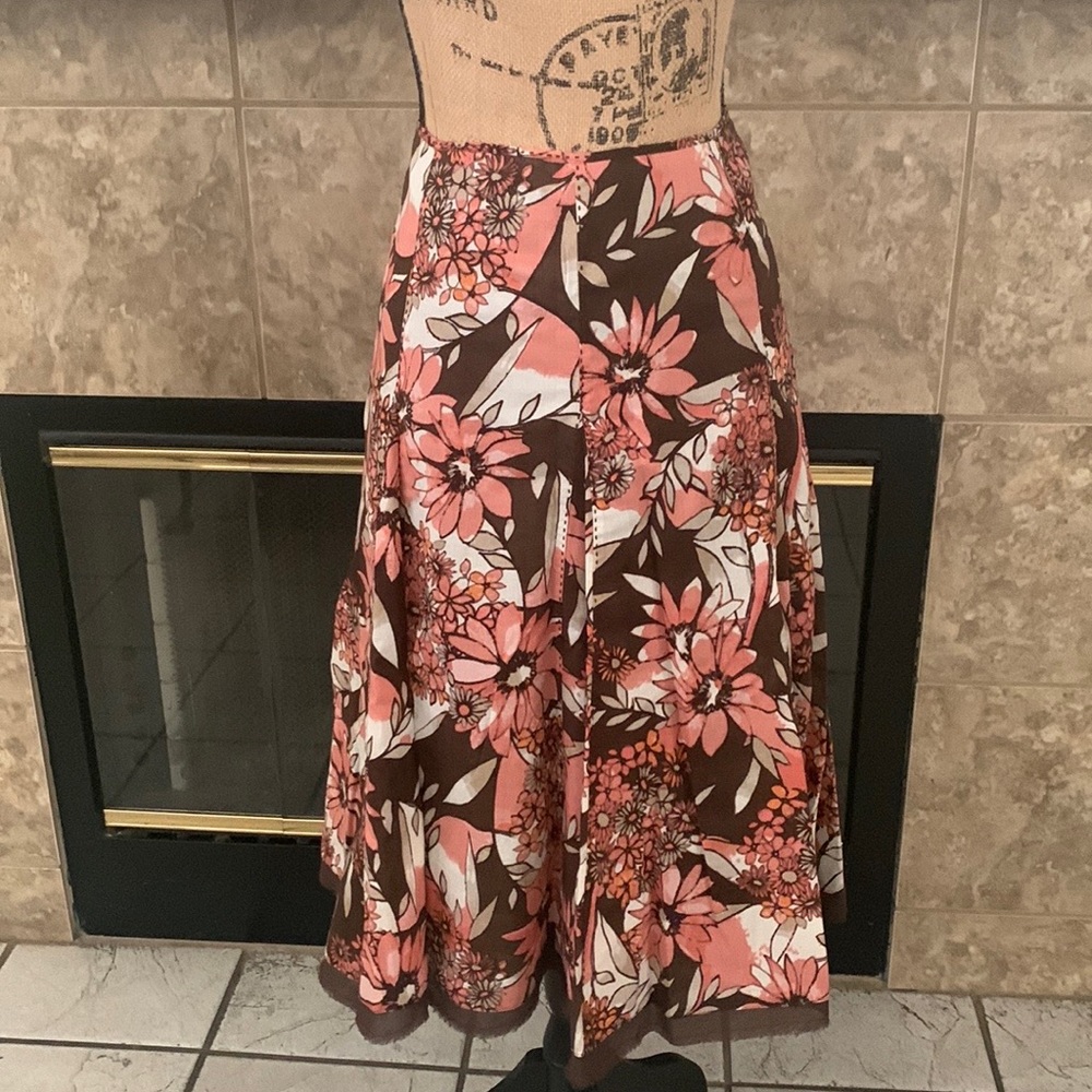 Y2k apt.9 Floral Print Skirt Design in Shades Of Pink, White And Brown Sz 14